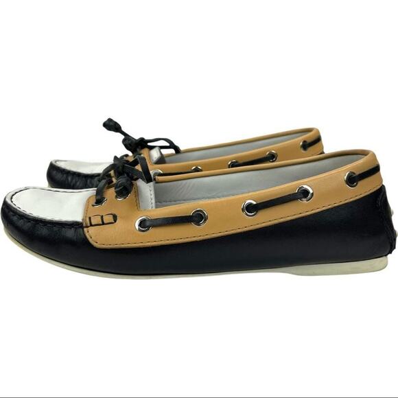 TOD'S Color block Leather Lace & Bow Driving Shoes Topsiders Moccasins Size 36 - Picture 9 of 16